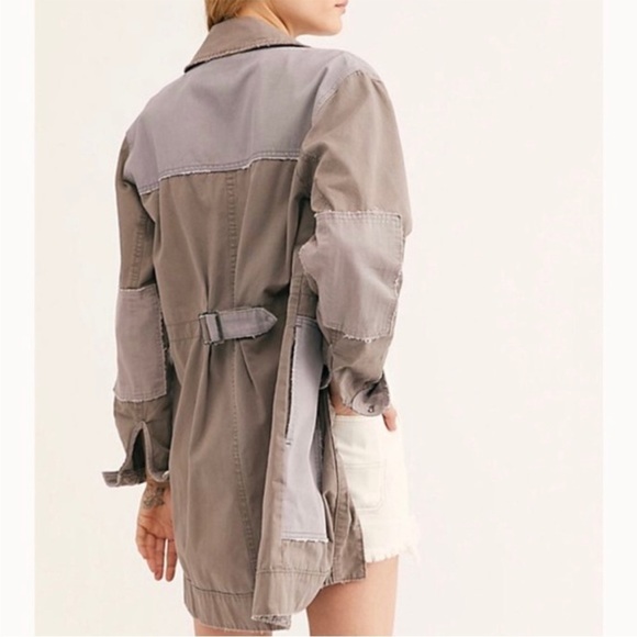 Free People apollo utility patchwork jacket shacket lilac skies army Small army - Picture 3 of 13